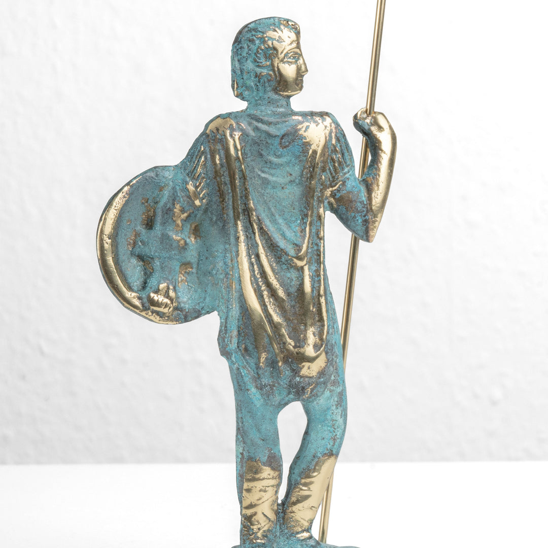 Alexander der Große Statue — Krieger mit Speer & Schild (Messingskulptur)