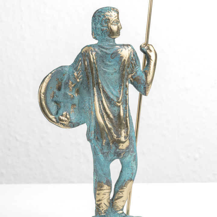 Alexander der Große Statue — Krieger mit Speer & Schild (Messingskulptur)