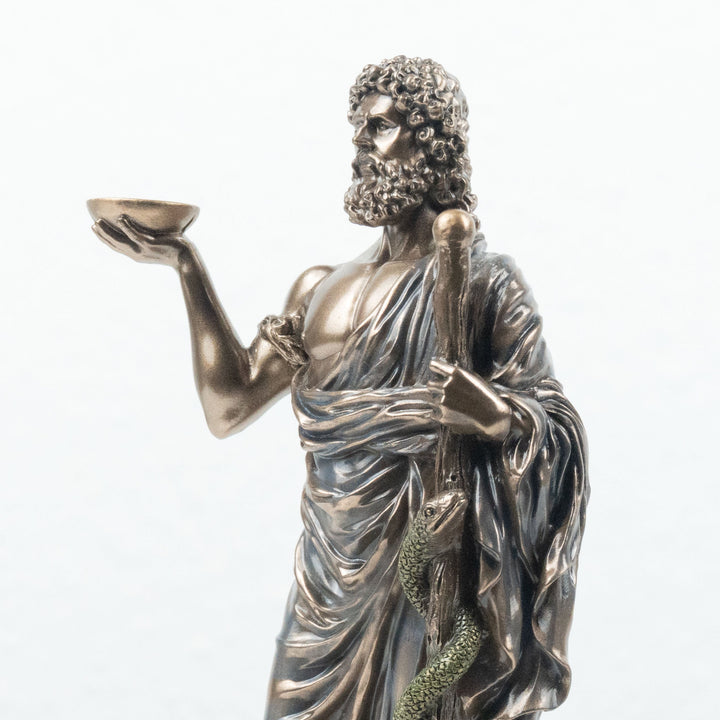 Asklepios Statue Griechischer Gott der Medizin (Kaltguss-Bronze Skulptur)