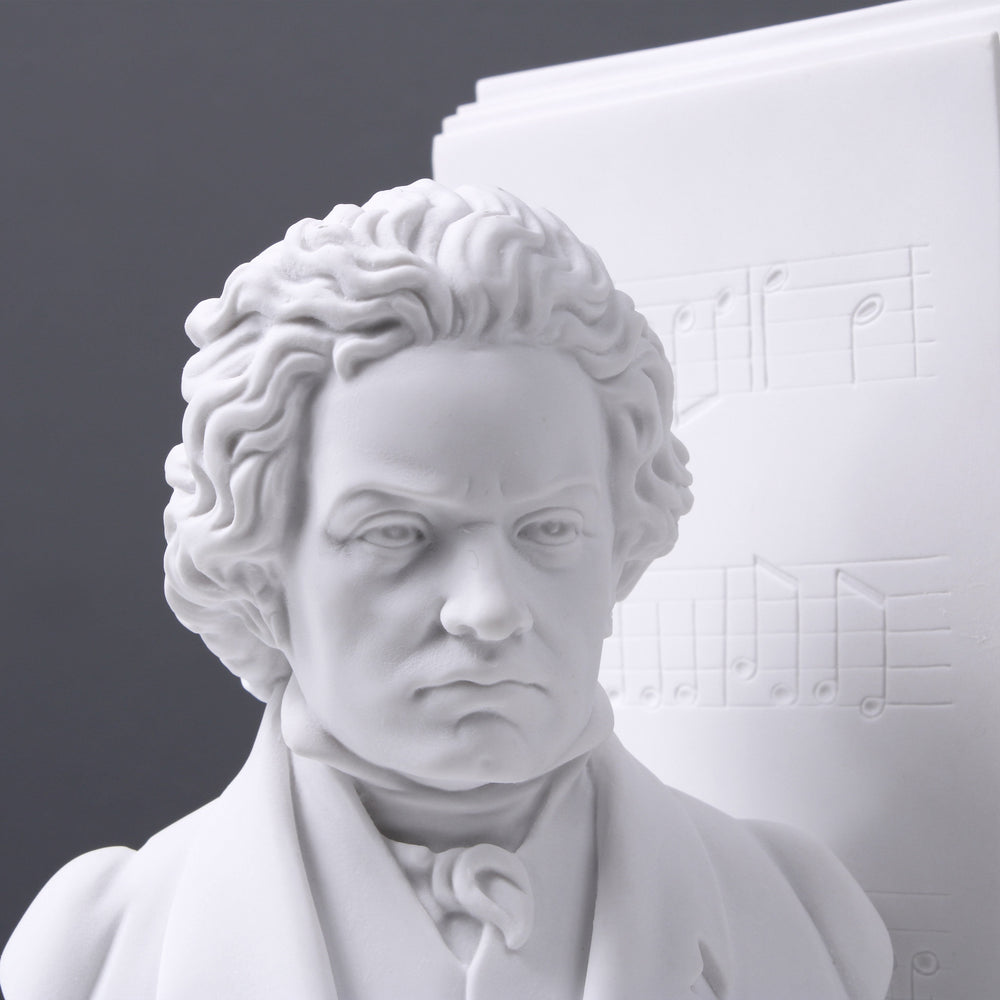Beethoven und Mozart Büste Buchstütze im Paar