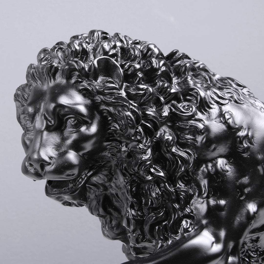 Schwarze Medici Löwen Statue im Paar