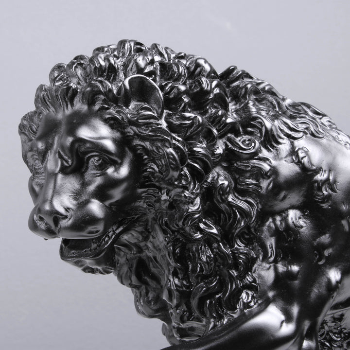 Schwarze Medici Löwen Statue im Paar