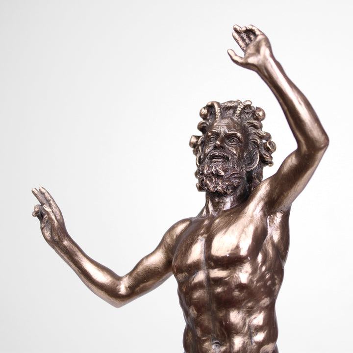 Tanzender Faun von Pompeji (Bronzierte Skulptur aus Kunstharz)
