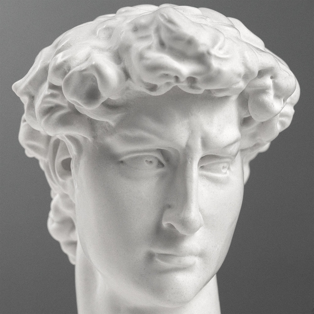 David Büste von Michelangelo mit schwarzem Marmorsockel (Klein)