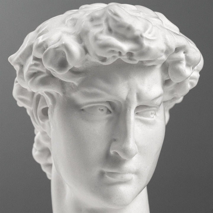 David Büste von Michelangelo mit schwarzem Marmorsockel (Klein)