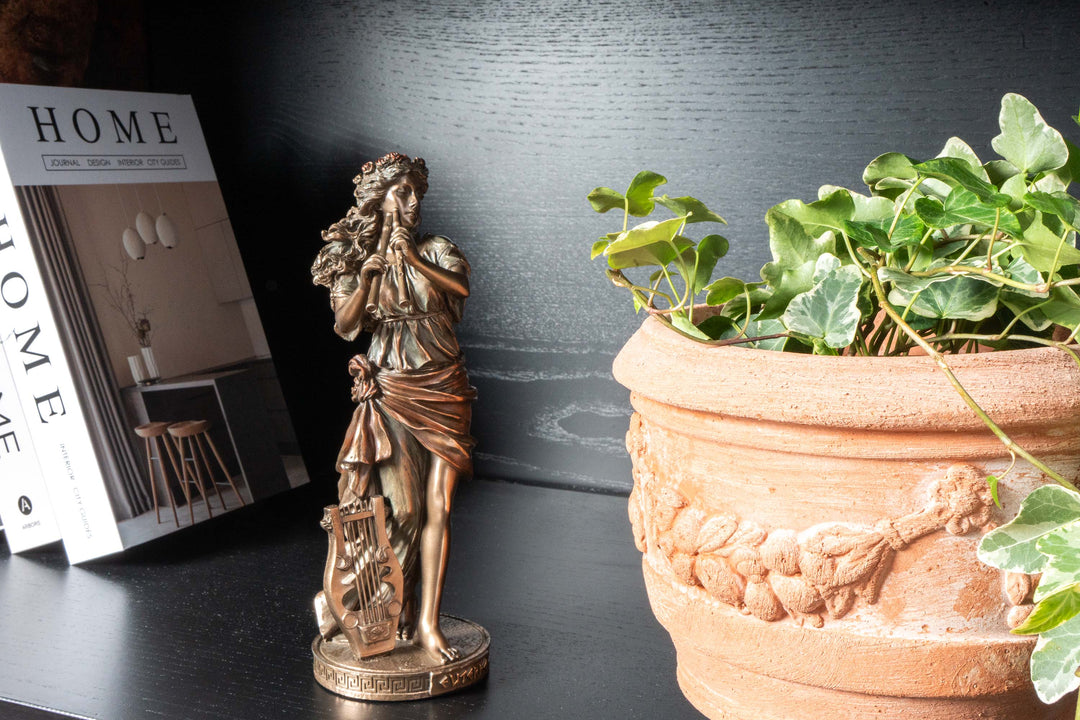 Euterpe Muse der Musik Skulptur (Kaltguss-Bronze)