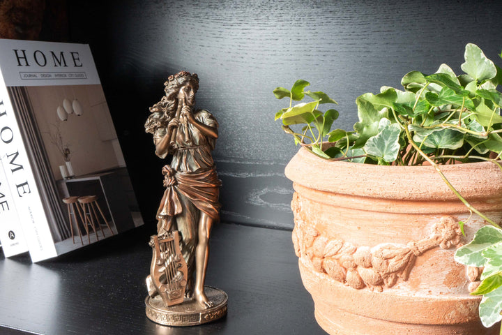 Euterpe Muse der Musik Skulptur (Kaltguss-Bronze)
