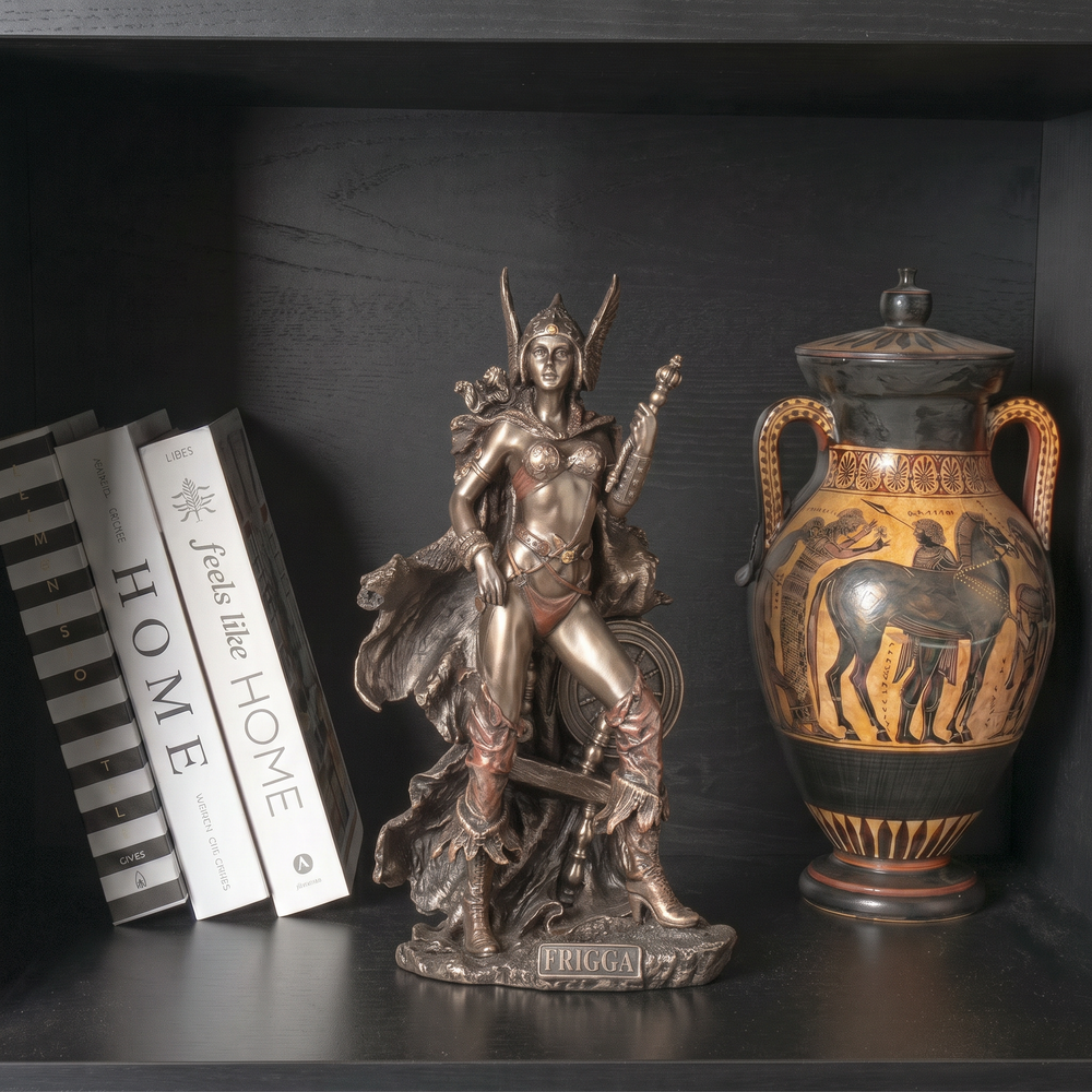 Frigg Statue — Nordische Göttin der Ehe (Kaltgussbronze)