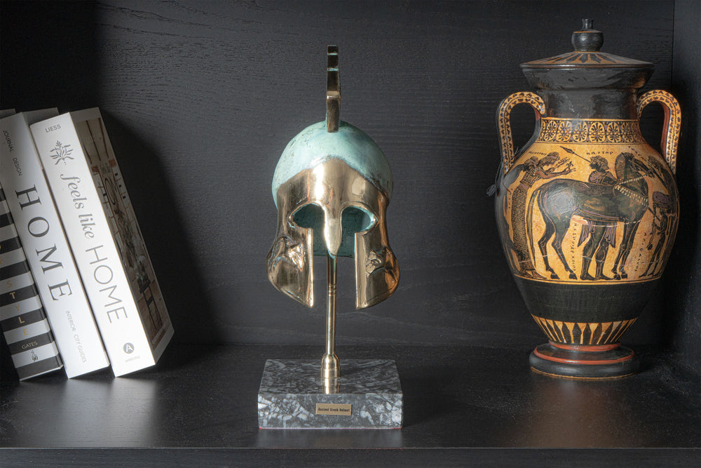 Griechischer Hoplitenhelm (Messing Skulptur)