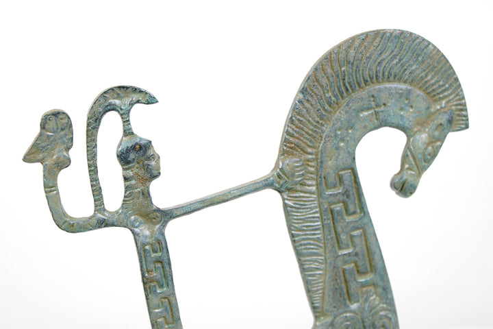 Griechischer Streitwagen mit Pferden – Bronze Skulptur