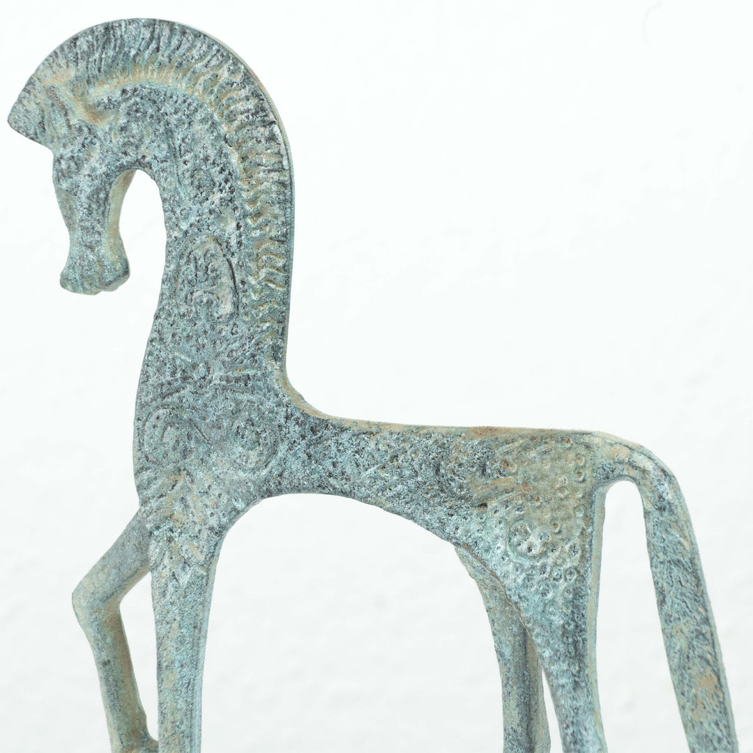 Griechisches Pferd Statue (Bronze, Kleine Skulptur)