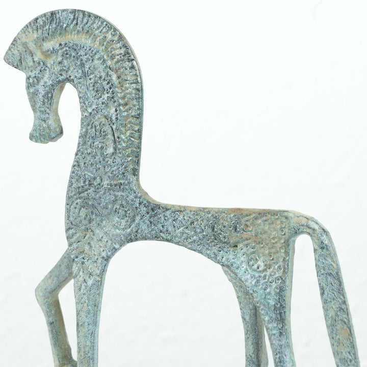 Griechisches Pferd Statue (Bronze, Kleine Skulptur)