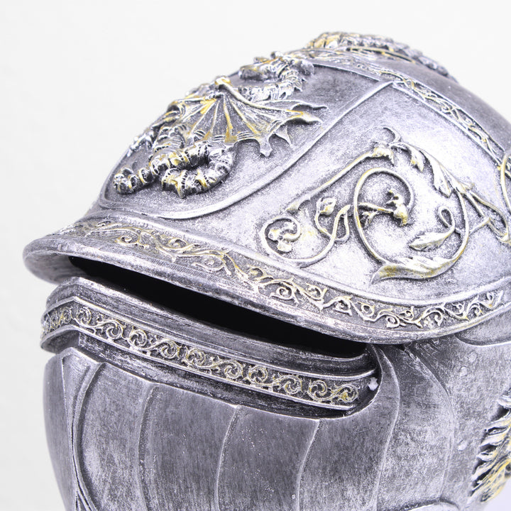 Ritter Mittelalterlicher Helm Spardose (Kaltguss-Bronze Skulptur)
