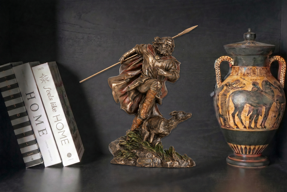Lugh Statue — Keltischer Gott des Geschicks und der Meisterschaft (Kaltgussbronze-Skulptur)