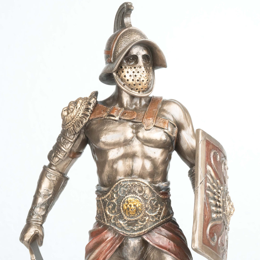 Murmillo Gladiator (Bronzierte Skulptur aus Kunstharz)