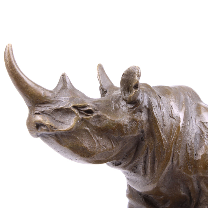 Nashorn Statue (Bronze, Wachsguss)