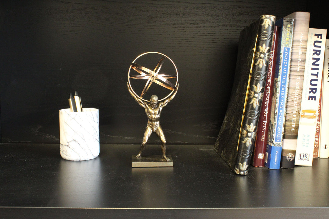 Atlas Skulptur (Bronzierte Skulptur aus Kunstharz)
