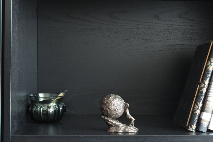 Sisyphus Statue mit dem Ewigen Felsen (Kaltguss-Bronze Skulptur)