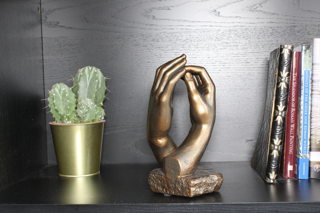 Die Kathedralen-Hand Statue von Rodin (Bronzierte Skulptur aus Kunstharz) – Groß