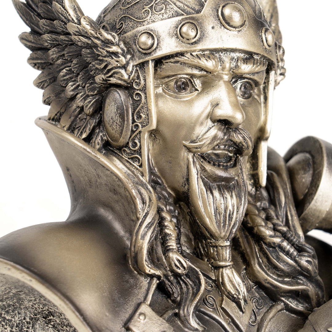 Thor Büste — Nordischer Donnergott mit Mjölnir (Kaltgussbronze-Statue)