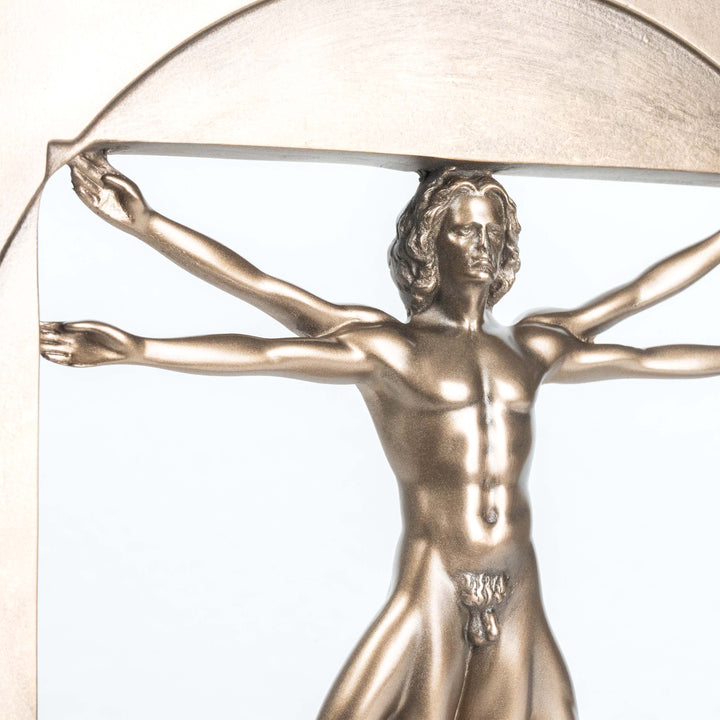 Vitruvianischer Mensch von Da Vinci (Bronzierte Skulptur aus Kunstharz)