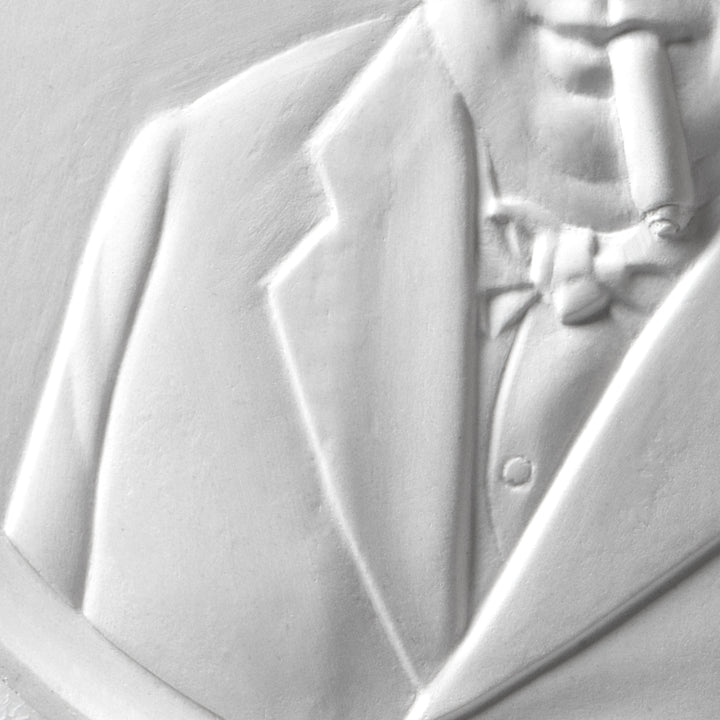 Winston Churchill mit Zigarre Wandrelief – Der Britische Bulldogge des Zweiten Weltkriegs