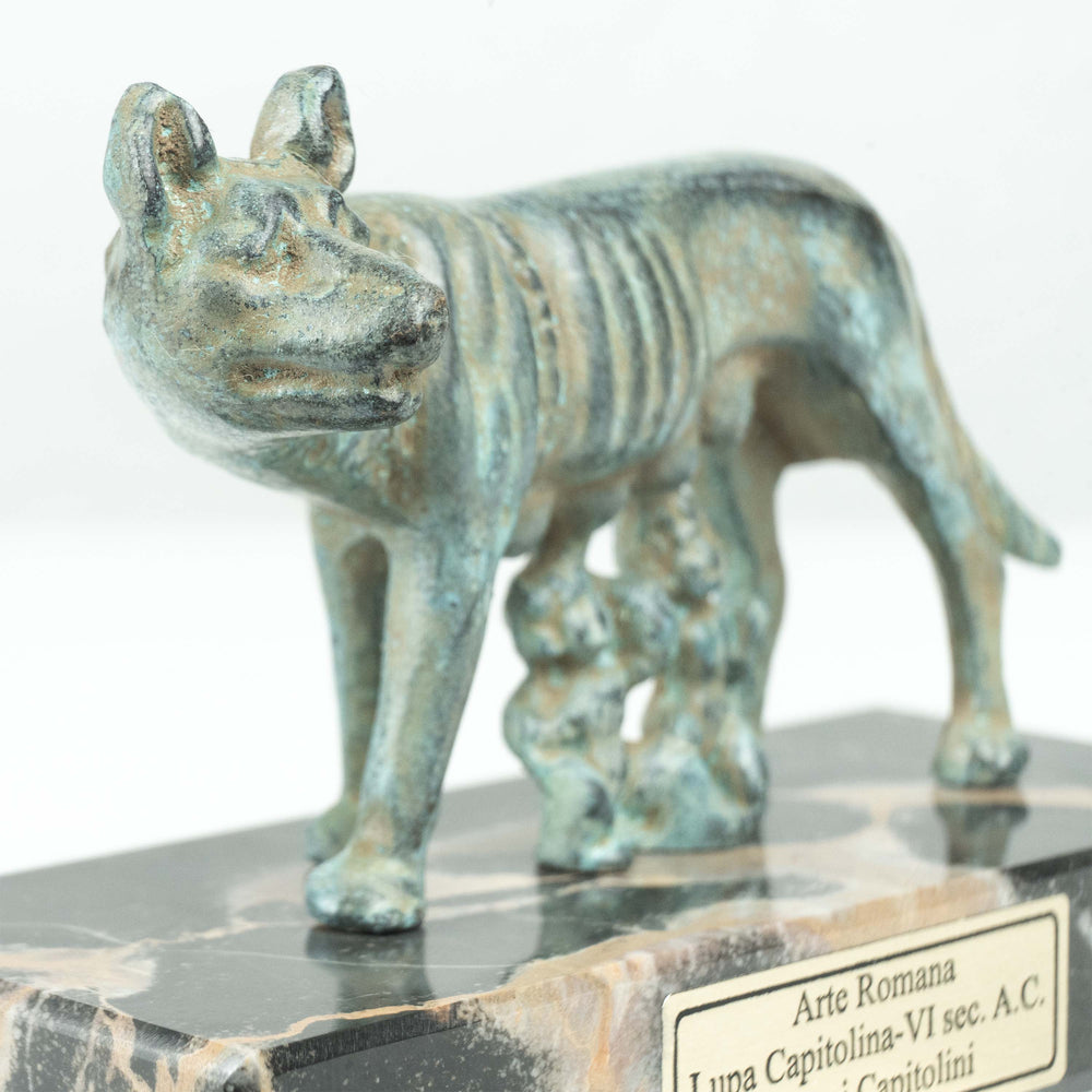 Römische Wölfin Statue (Bronze) mit Romulus und Remus