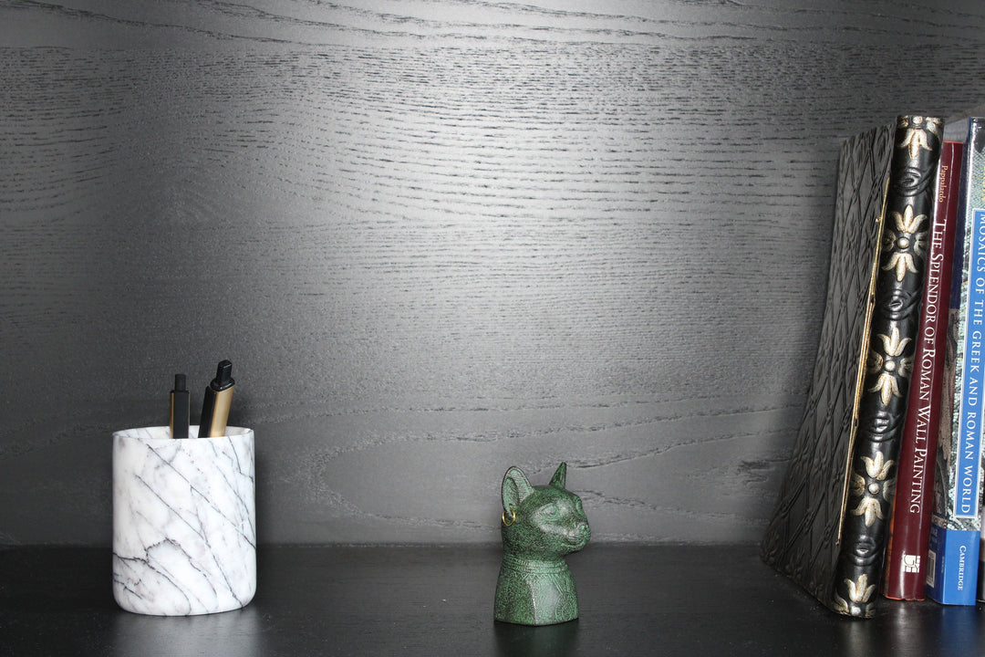 Bastet Statue – Bronzierte Ägyptische Skulptur aus Kunstharz