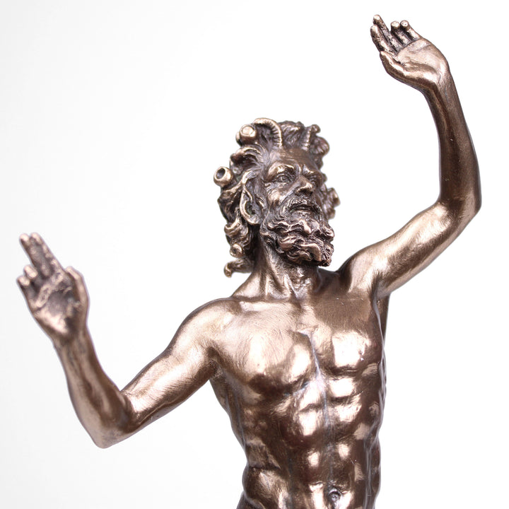 Tanzender Faun von Pompeji (Bronzierte Skulptur aus Kunstharz)