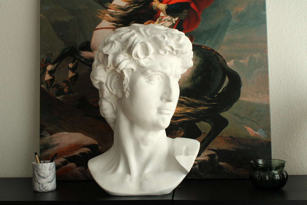 Große Michelangelo David Büste (Weiß)