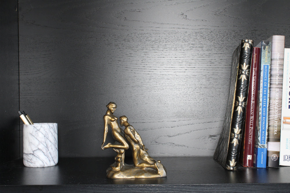 Ewiges Idol Statue (Liebespaar von Rodin) – Bronzierte Skulptur aus Kunstharz