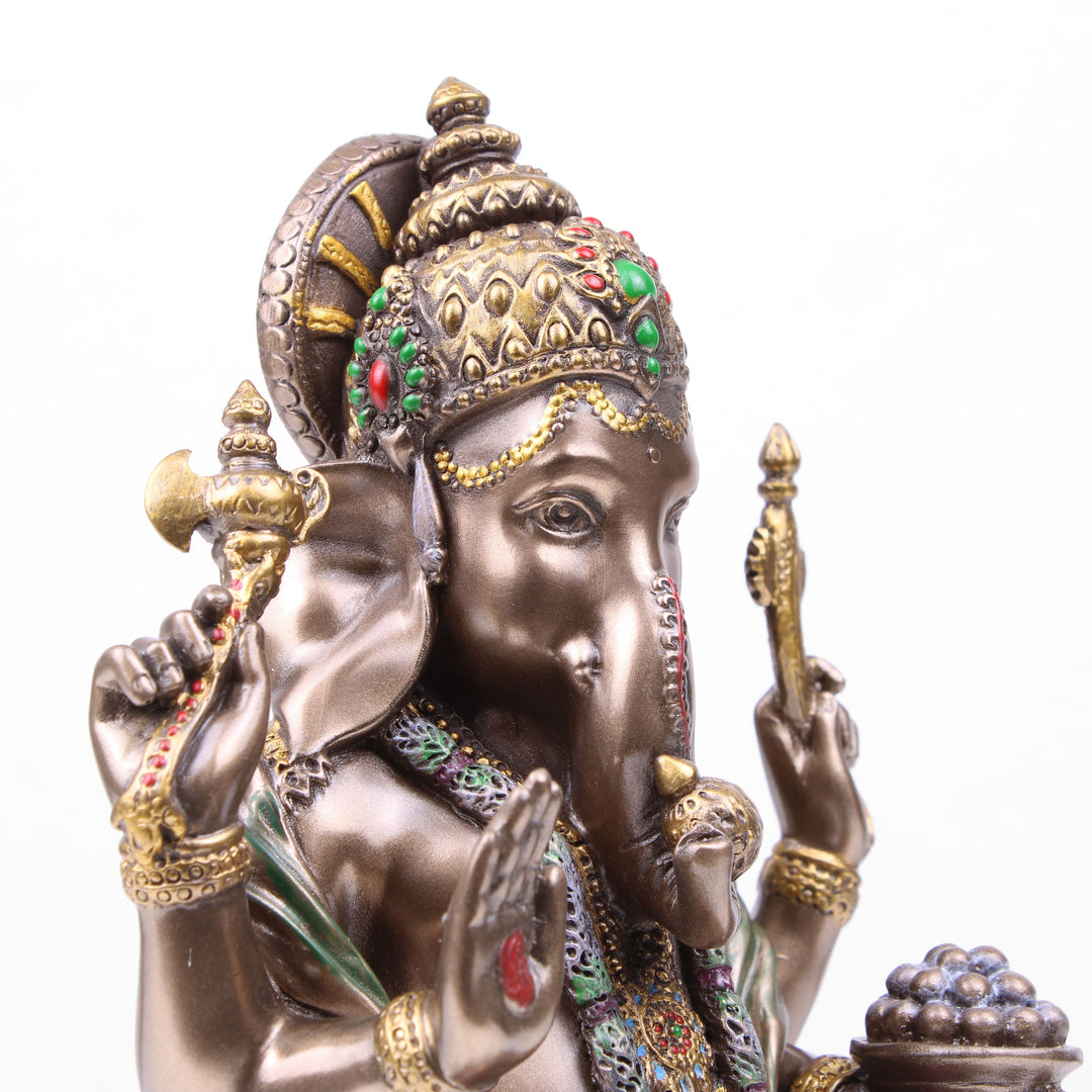 Ganesha Indischer Gott Statue (Kaltguss-Bronze Skulptur)