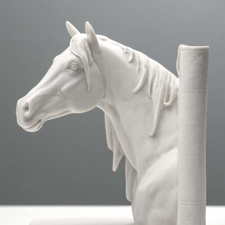 Pferdekopf-Buchstützen – Paar equestre Büsten