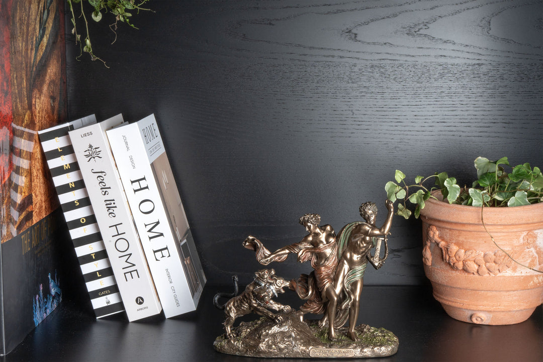 Orpheus und Eurydike Statue – Flucht aus der Unterwelt (Bronzierte Skulptur aus Kunstharz)