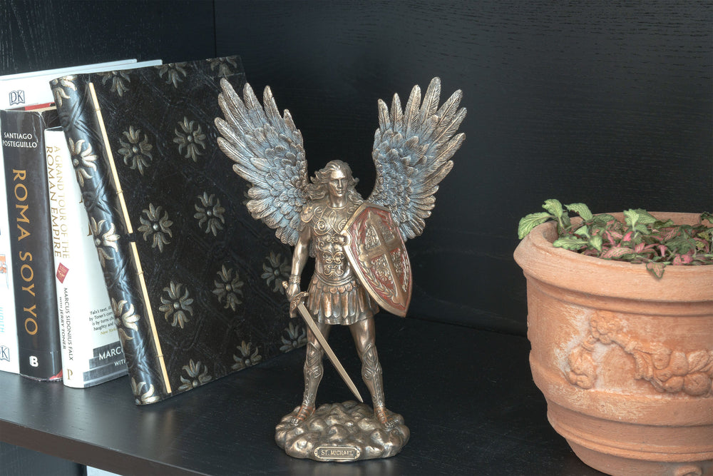 Skulptur des Erzengels Michael – Beschützer des Himmels (Kaltguss-Bronze, klein)