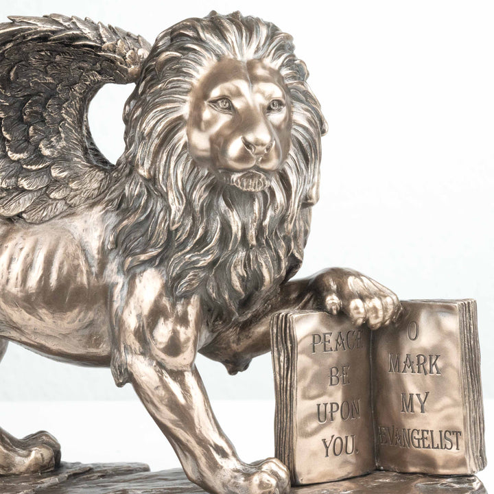 Geflügelter Löwe Symbol von Venedig (Bronzierte Skulptur aus Kunstharz)