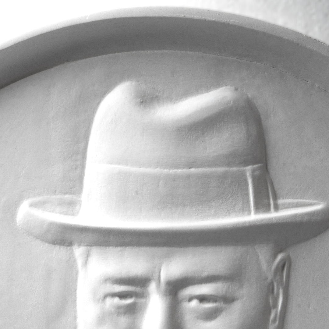 Winston Churchill mit Zigarre Wandrelief – Der Britische Bulldogge des Zweiten Weltkriegs