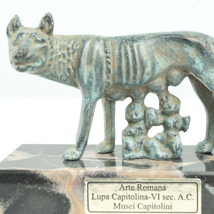 Römische Wölfin Statue (Bronze) mit Romulus und Remus