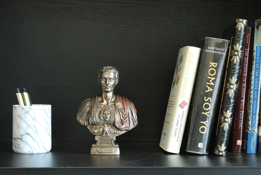 Julius Caesar Büste (Bronzierte Skulptur aus Kunstharz)