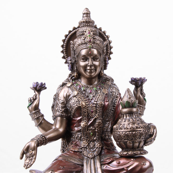 Lakshmi Indische Goettin Statue (Kaltguss-Bronze Skulptur)