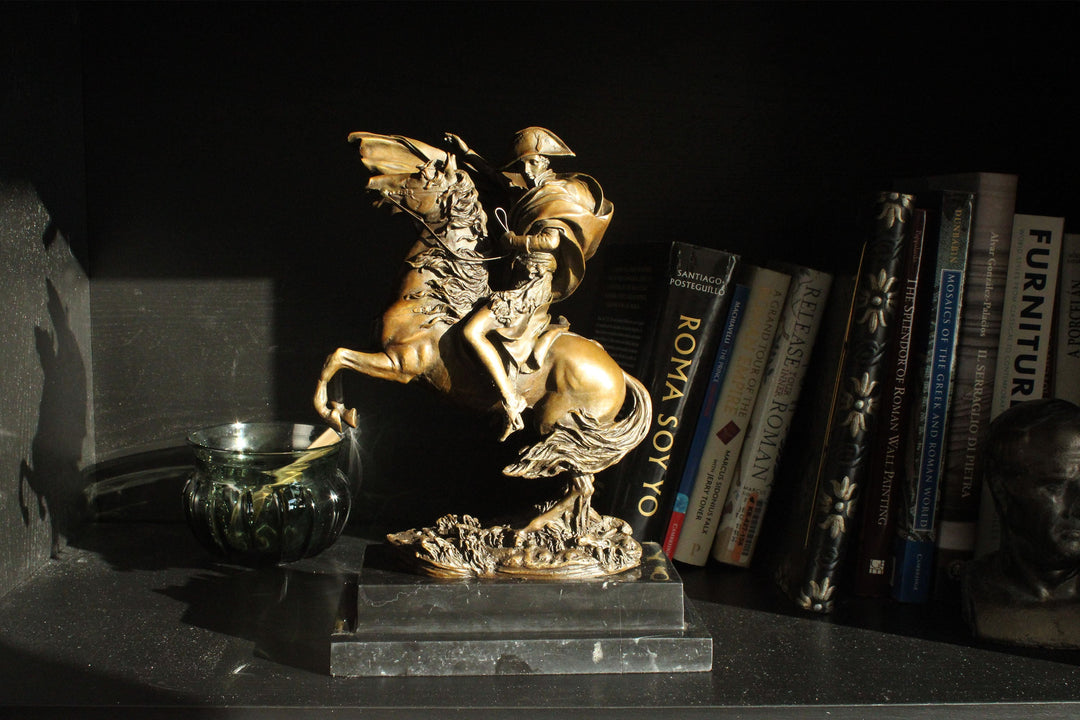 Napoleon überquert die Alpen Statue (Militärreiter, Bronze, Wachsguss)
