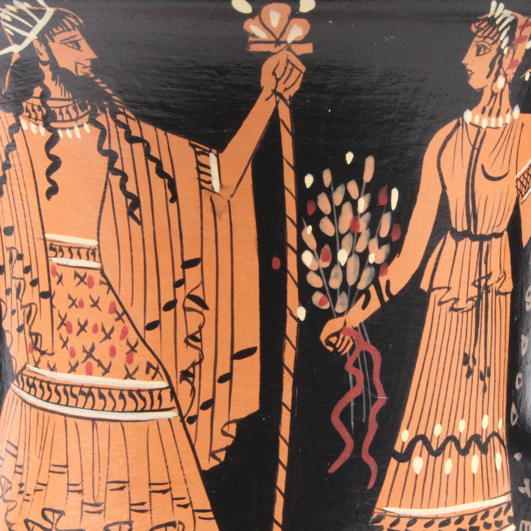 Antike griechische rotfigurige Kantharos Vase mit Nike und Zeus