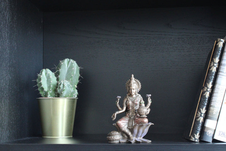 Lakshmi Indische Goettin Statue (Kaltguss-Bronze Skulptur)