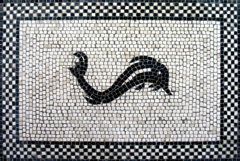 Delphin Marmor-Mosaik