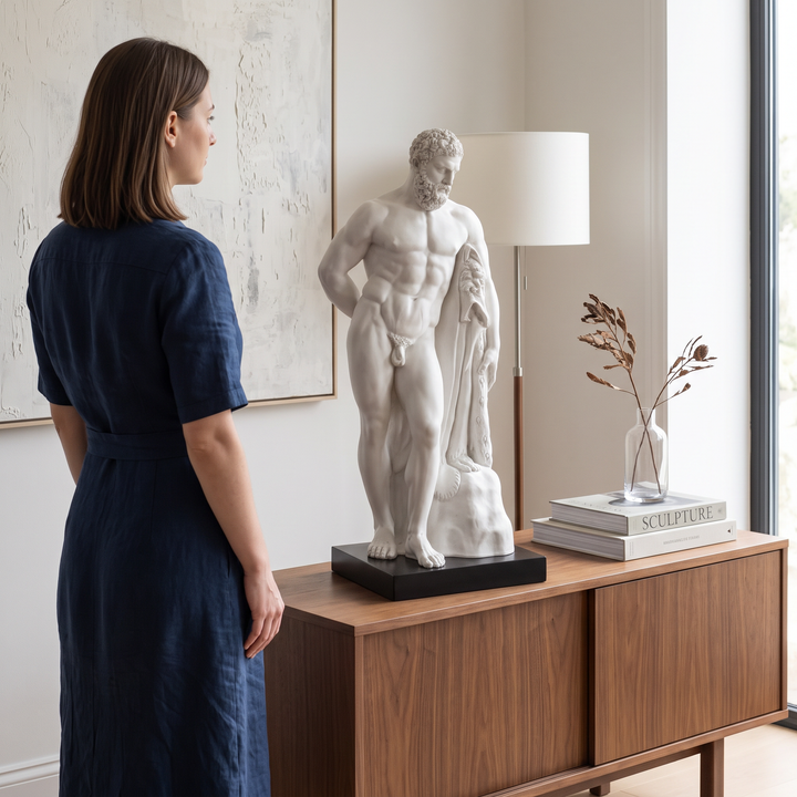 Farnese Herkules Statue (mit schwarzem Sockel)
