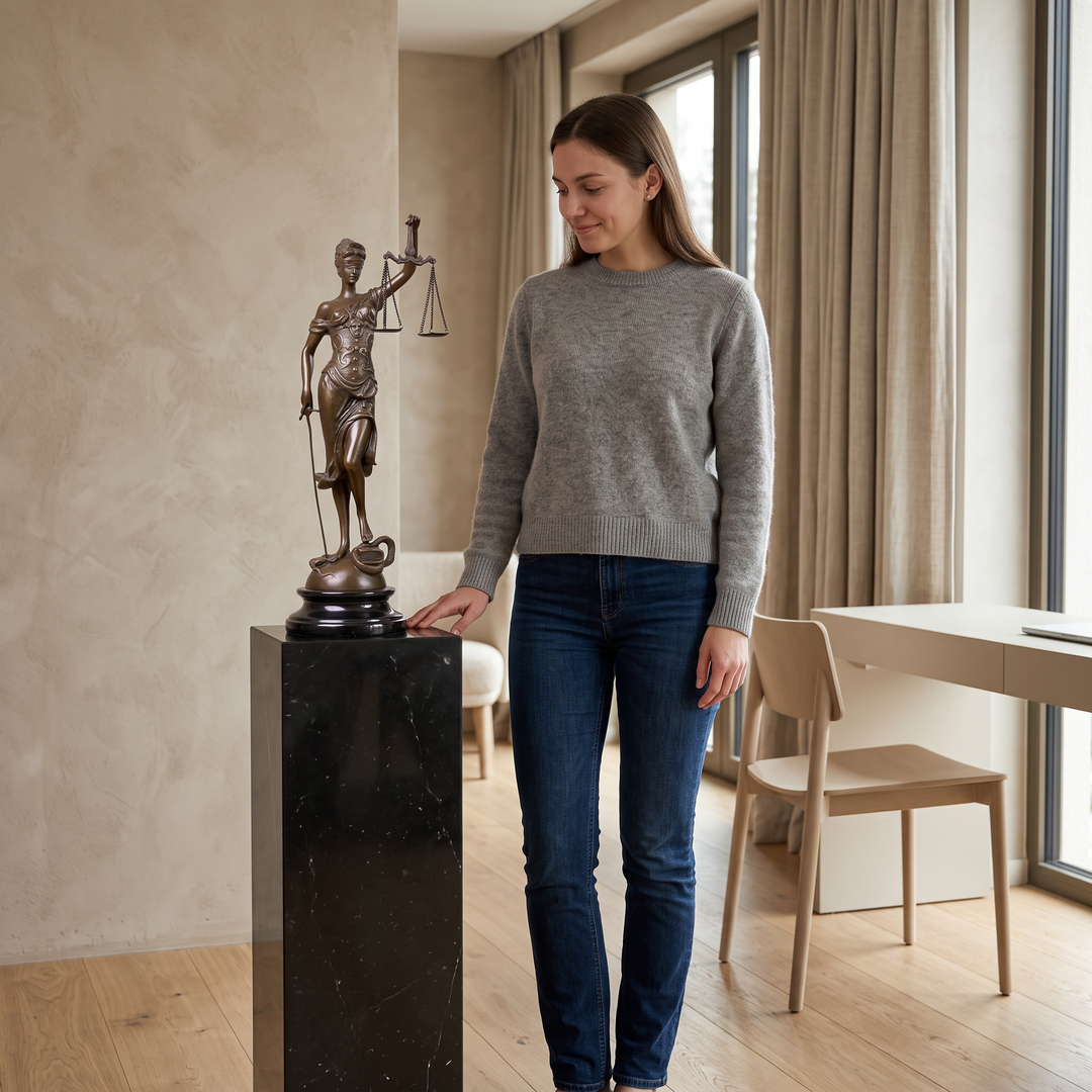Göttin der Gerechtigkeit Statue (Bronze, Wachsguss)