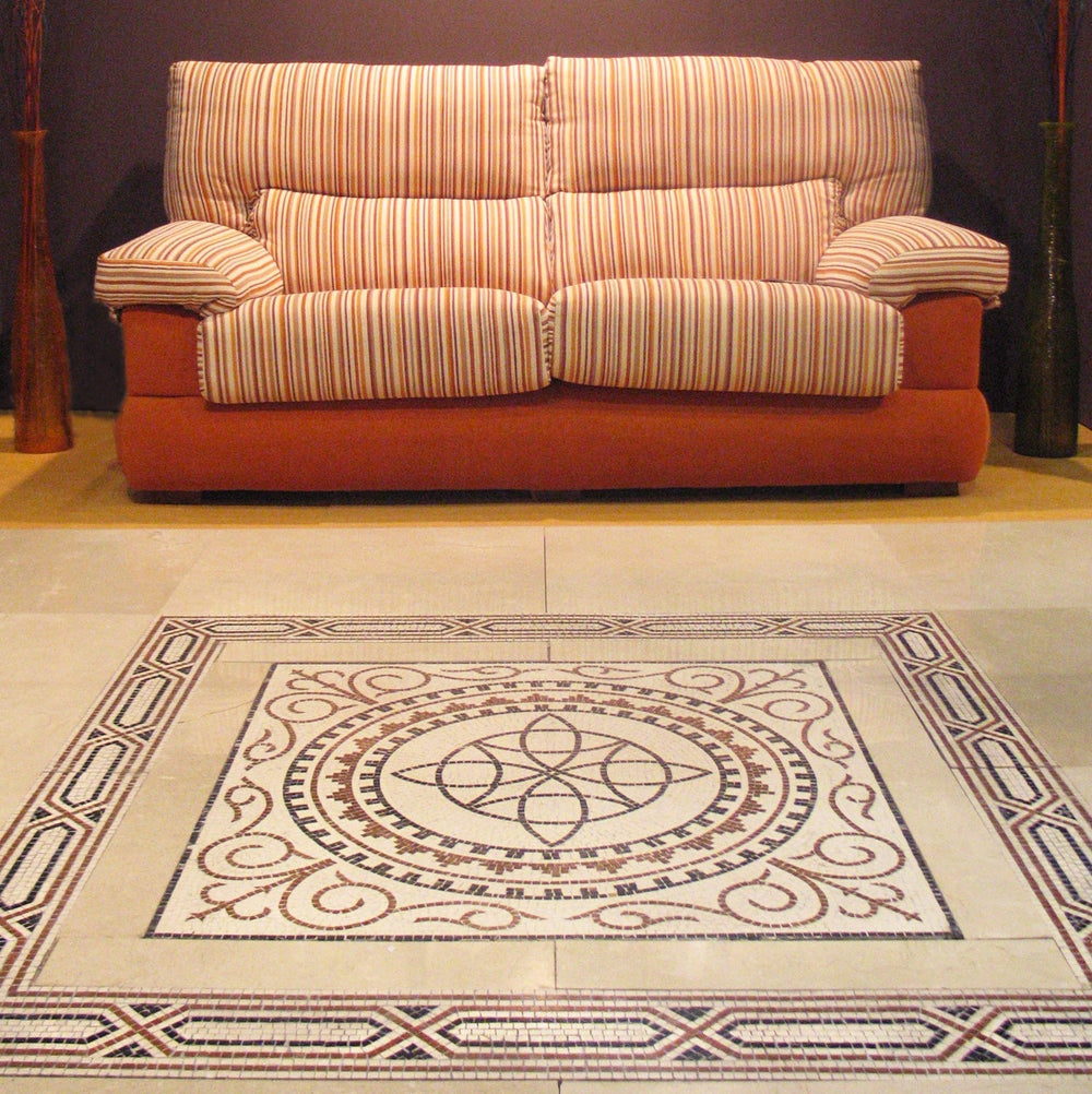 Geometrisches Boden Marmor-Mosaik