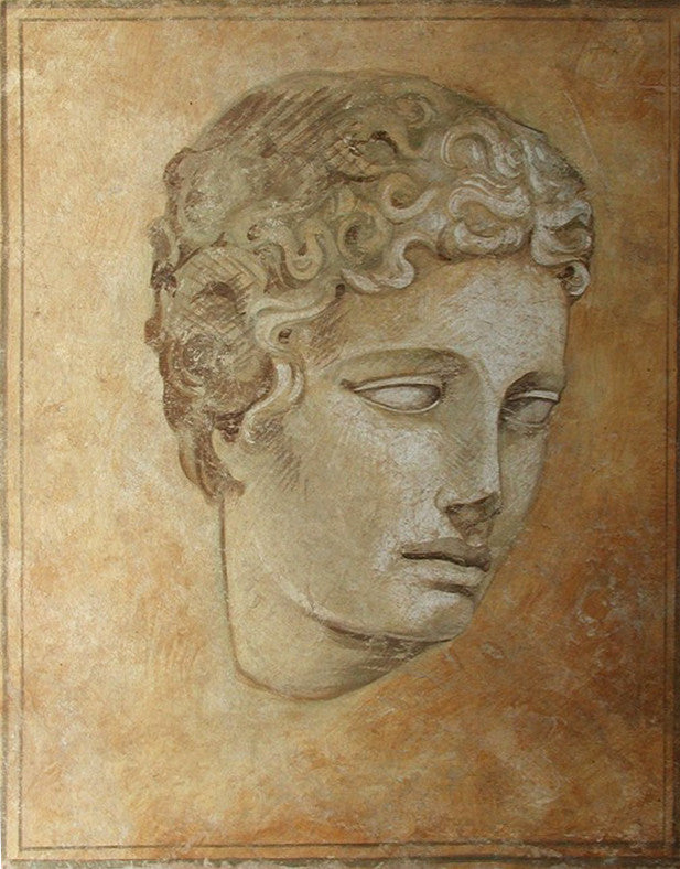 Profil einer männlichen Statue Fresko Gemälde