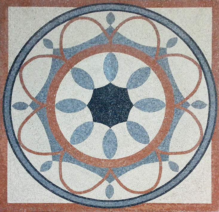 Geometrisches Boden Marmor-Mosaik