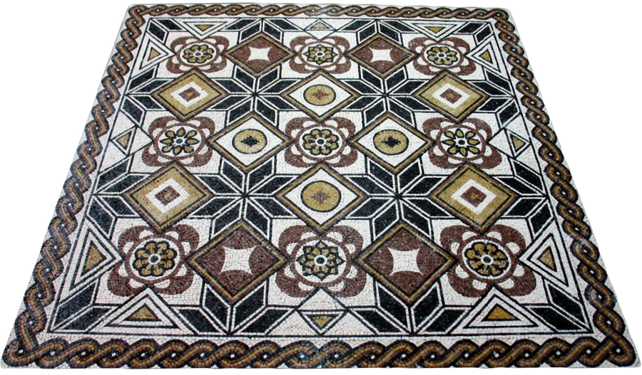 Polychromes Geometrisches Marmor-Mosaik